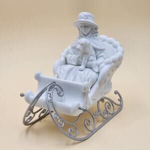 Department 56 Winter Silhouette Let It Snow Sleigh White Porcelain Sleigh Only